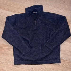 Garrett Scott black merino wool quarter zip